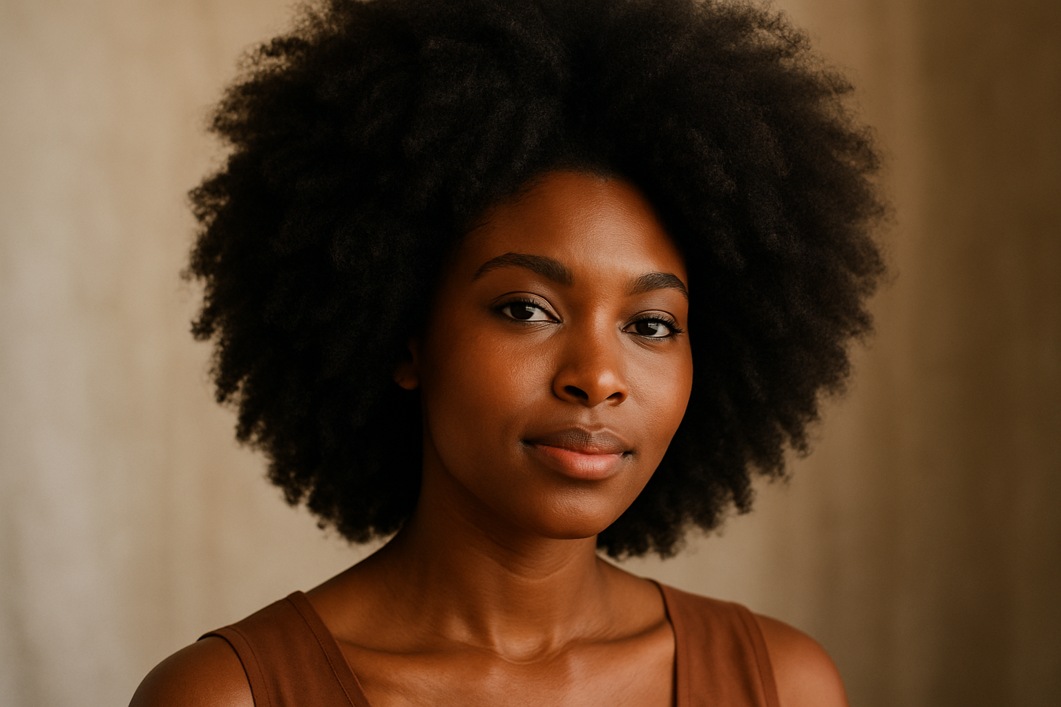 natural hair style on black woman